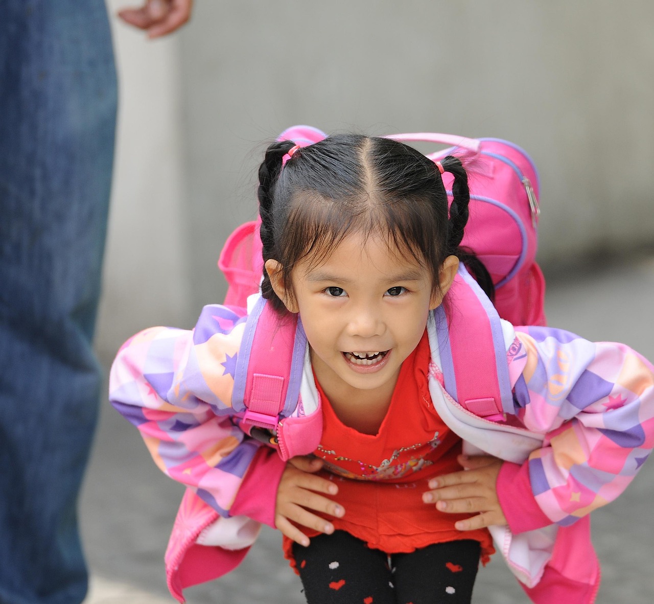 Family and school staff gathering for a school event.